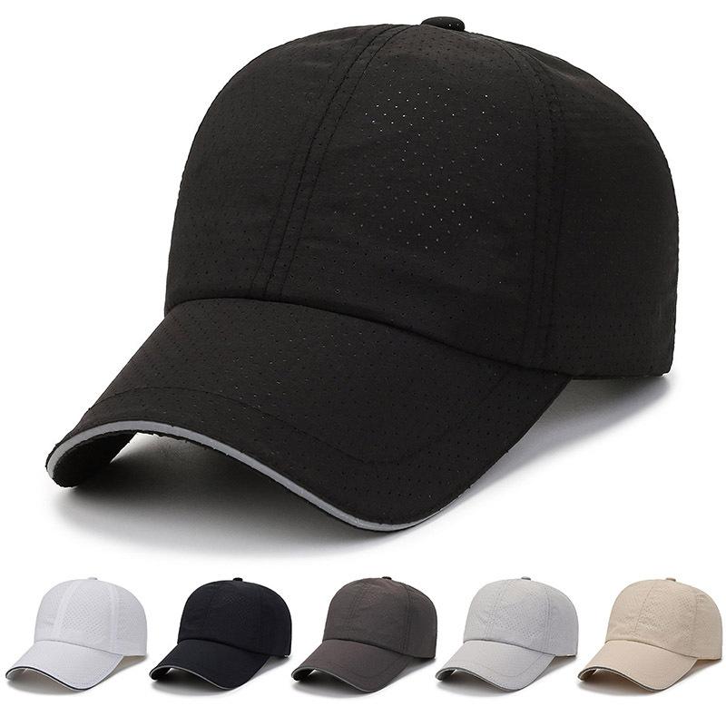 ONIHUA Zomer Effen Kleur Cap Mannen Outdoor Zonnebrandcrème Baseball Cap Vrouwen Sneldrogende Zonneklep Hoeden Paardenstaart Panama cap zwart