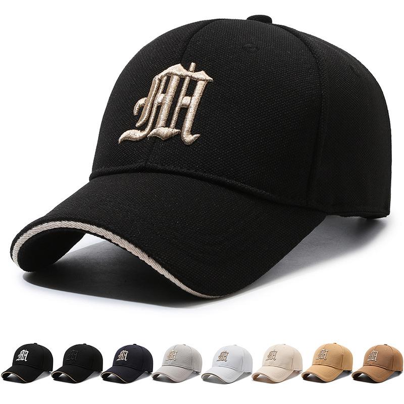 ONIHUA Mannen Baseball Cap Lente Herfst Outdoor Zonnehoed Vrouwen Borduren Brief Cap Paardenstaart Panama Cap Zonneklep Hoed goud/zwart