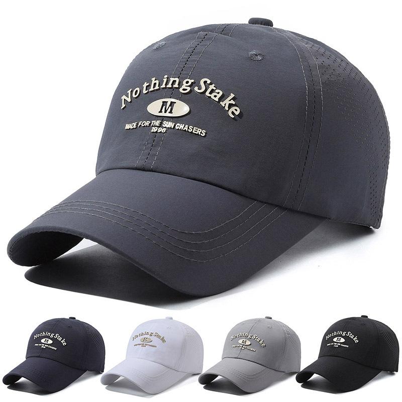 ONIHUA Zomer dunne sneldrogende baseballcap heren dames buiten hardlopen ademende mesh cap wit