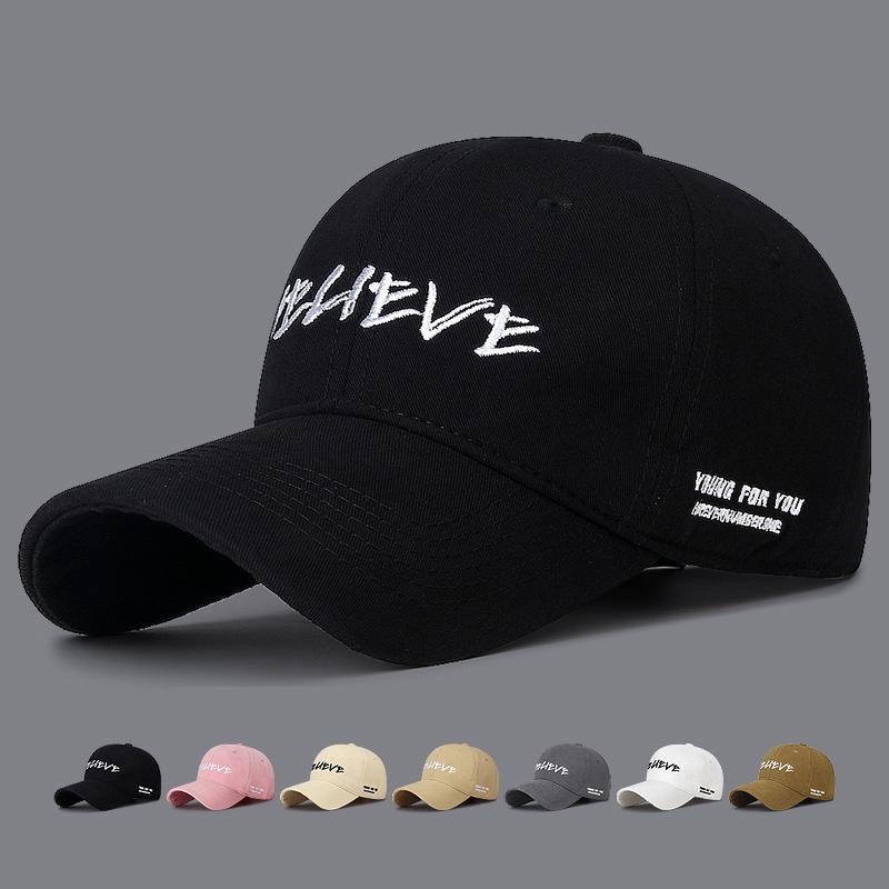 ONIHUA Lente Zomer Brief Borduren Baseball Cap voor Mannen Vrouwen Zonnehoed Snapback Hoed Zonneklep Hoeden Vissershoed Piekkap zwart