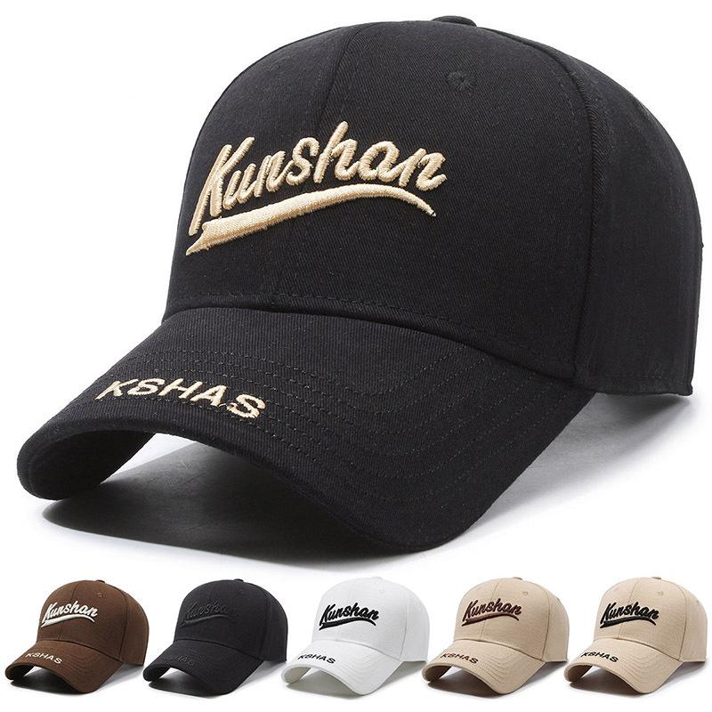 ONIHUA Lente Herfst Geborduurde Brief Baseball Cap Heren Cap Vrouwen Outdoor Snapback Hoed Zonneklep Hoeden Vissershoed Piek Cap zwart/goud