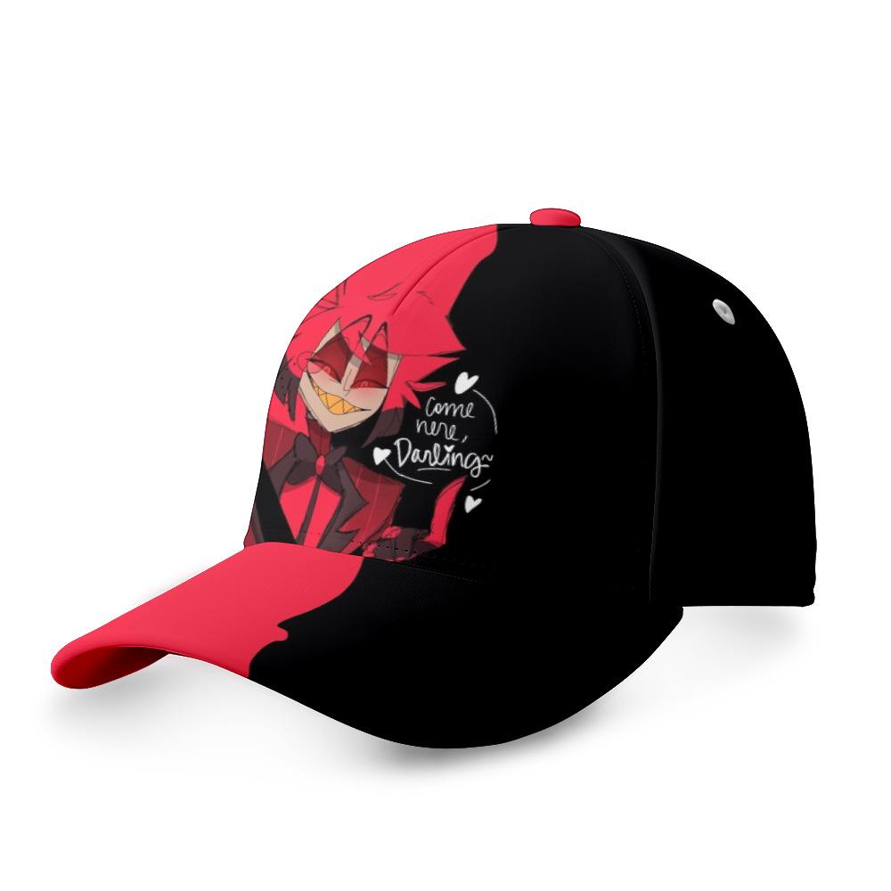 TOP COOL FASHION Mode Hazbin Hotel Gedrukte Baseball Caps Dames Heren Snapback Cap Vrouwelijke Mannelijke Vizieren Zonnehoed Unisex Verstelbare Trucker Hoeden Casual Pet Adjustable: 55-60cm rood/zwart