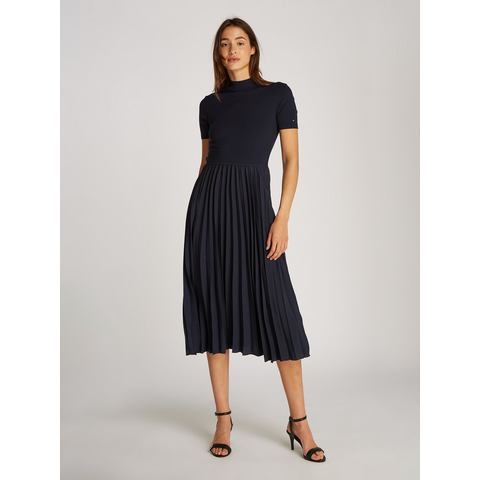 Tommy Hilfiger Midi-jurk 5X2 RIB MIX MEDIA DRESS