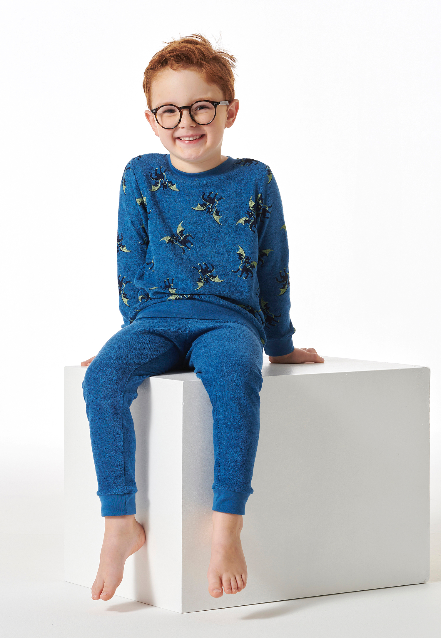 Schiesser Pyjama lange manchetten draak blauw - Boys World 