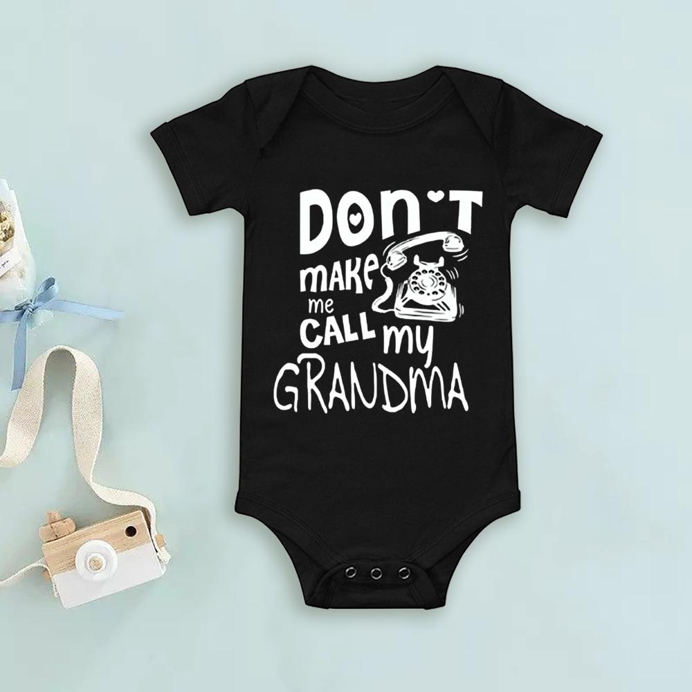 Jiangkao Don't Make Me Call My Grandma Baby Bodysuits Grappige Zomer Peuter Jumpsuit Jongens Meisjes Korte Mouw Kleding Unisex Baby Outfits 12 month