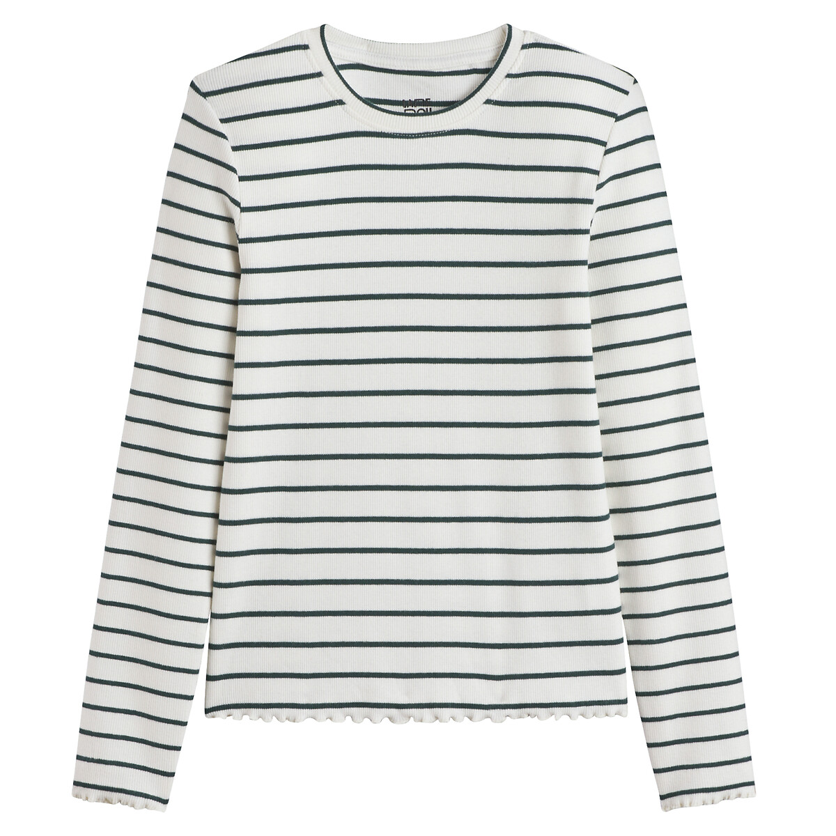 LA REDOUTE COLLECTIONS Geribd gestreept T-shirt met lange mouwen