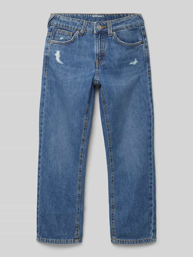 Tom Tailor Low waist straight fit jeans van puur katoen