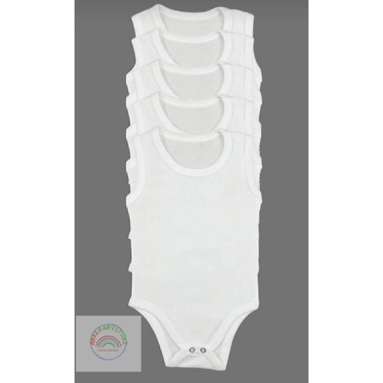 VeramoniBaby Bebek Basic Penye Zıbın 5'li Set Bisiklet Yaka Atlet Body 0-3 m