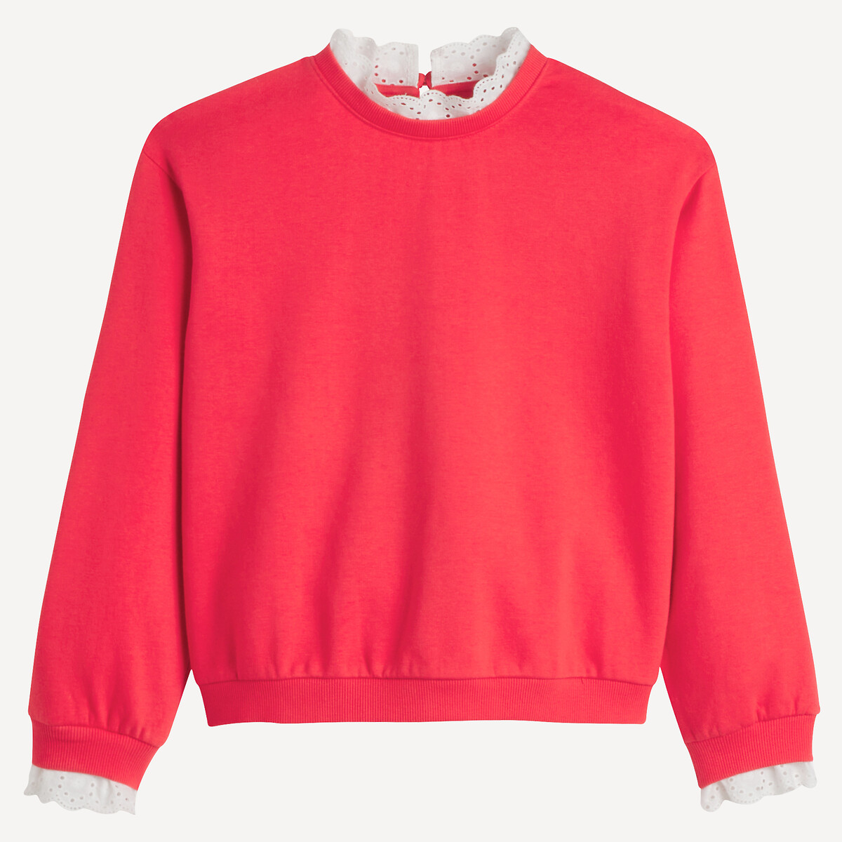 LA REDOUTE COLLECTIONS Sweater in molton, details in Engels kant