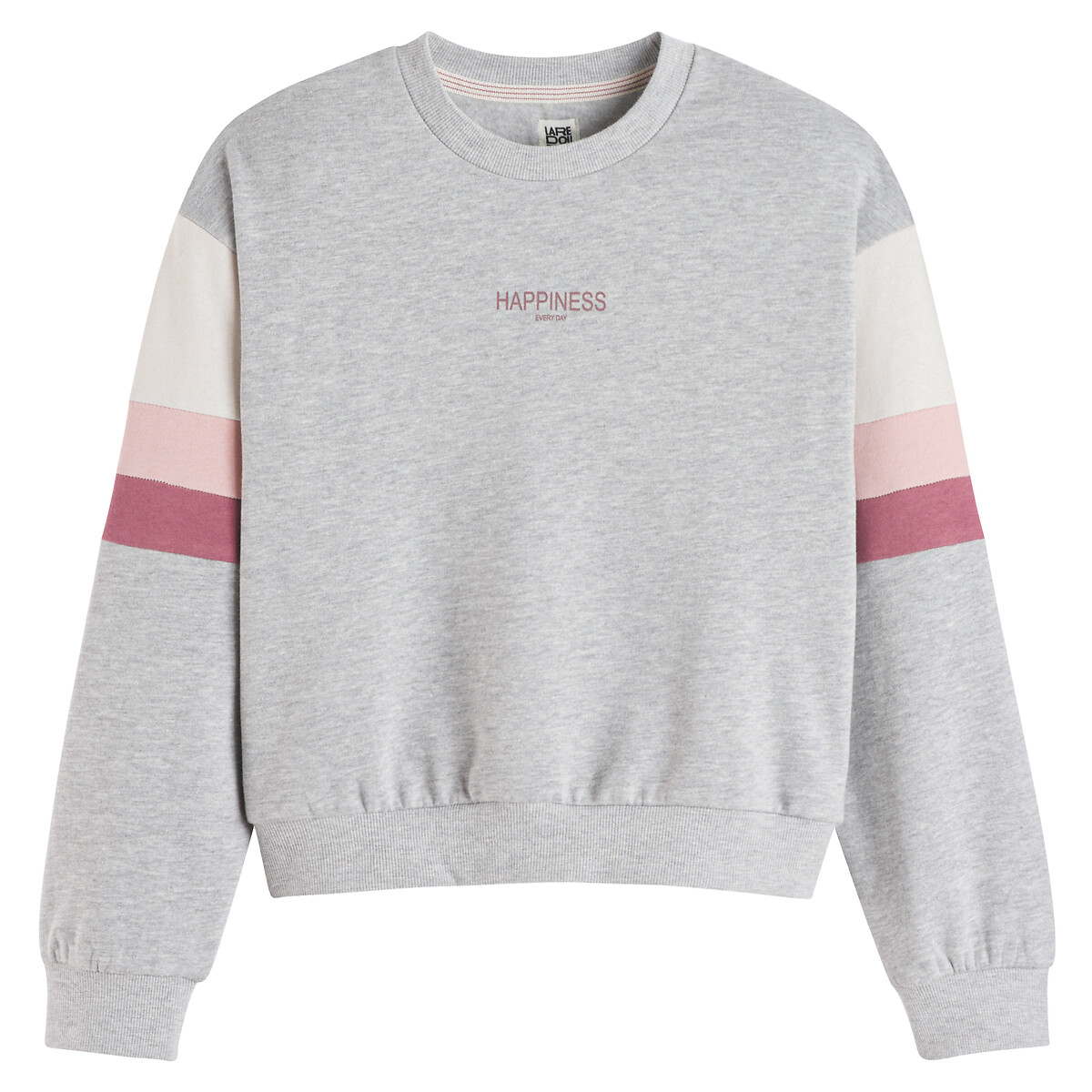 LA REDOUTE COLLECTIONS Losse sweater met ronde hals en opschrift, in molton