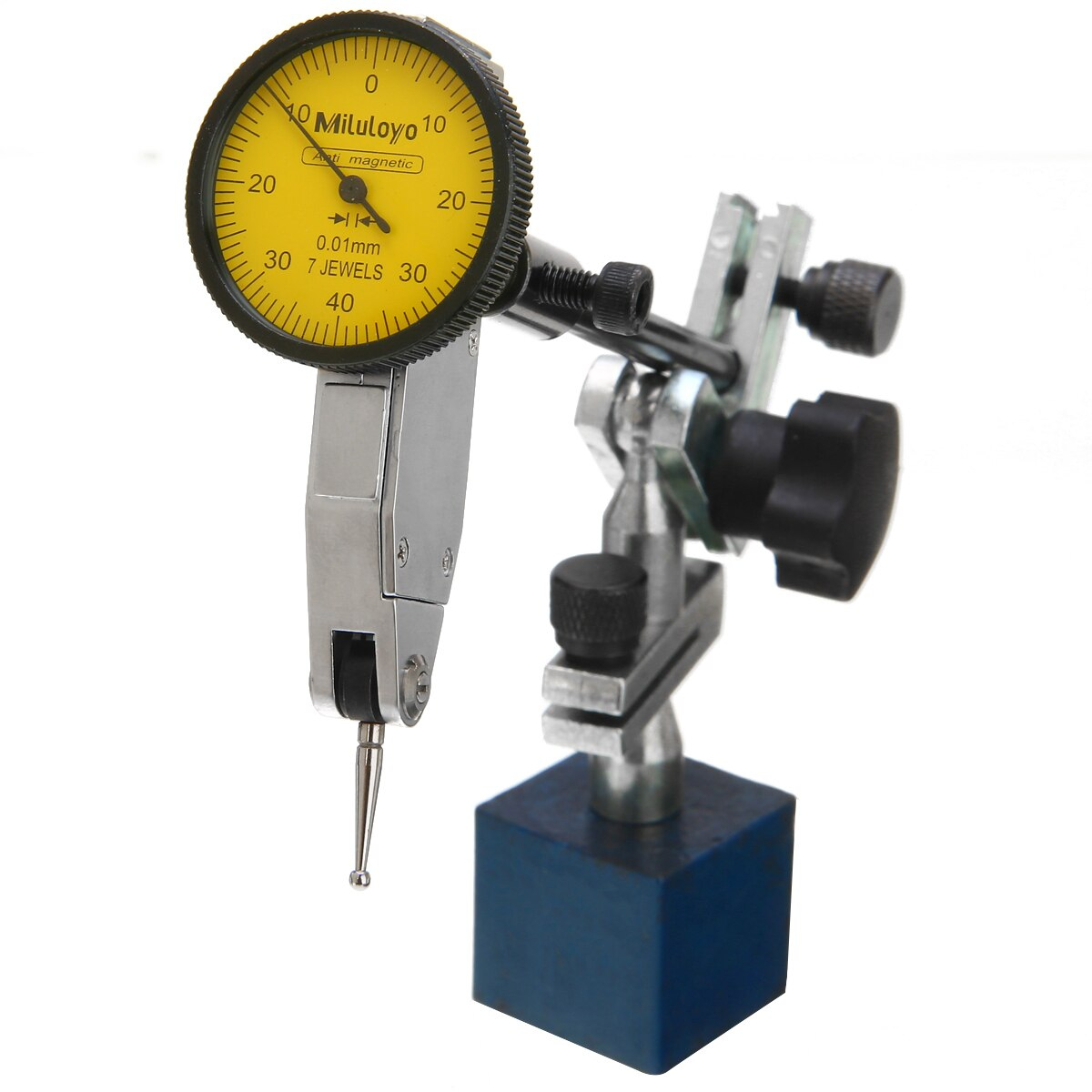 ProductsPro 0-0.8mm Meetklok Gauge + Magnetische Base Holder Stand Precieze Duurzaam Meetinstrument
