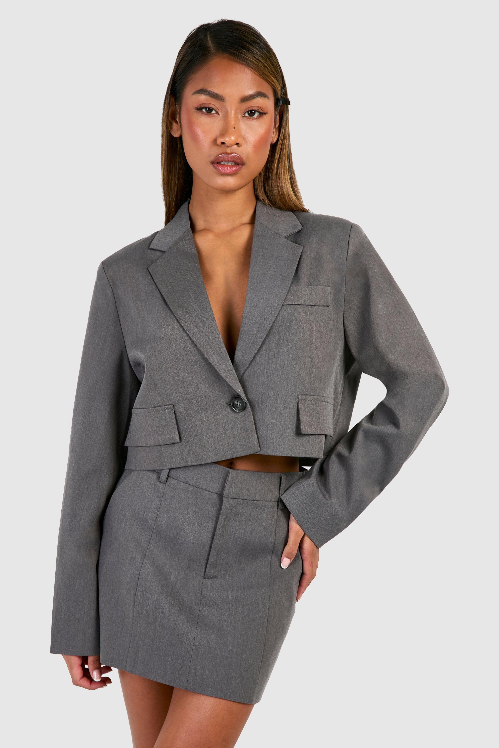 Boohoo Mini Mergel Mini Rokje, Grey Marl