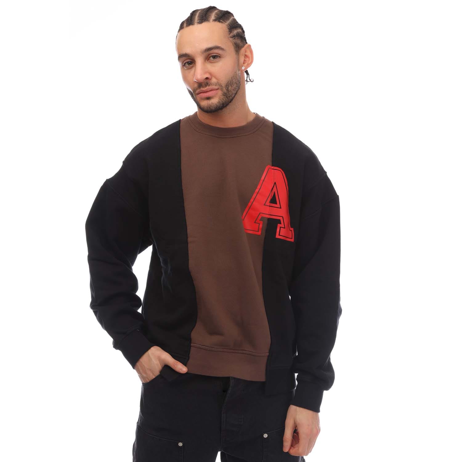 Heren Ambush Varsity Crewneck Sweatshirt in Zwart