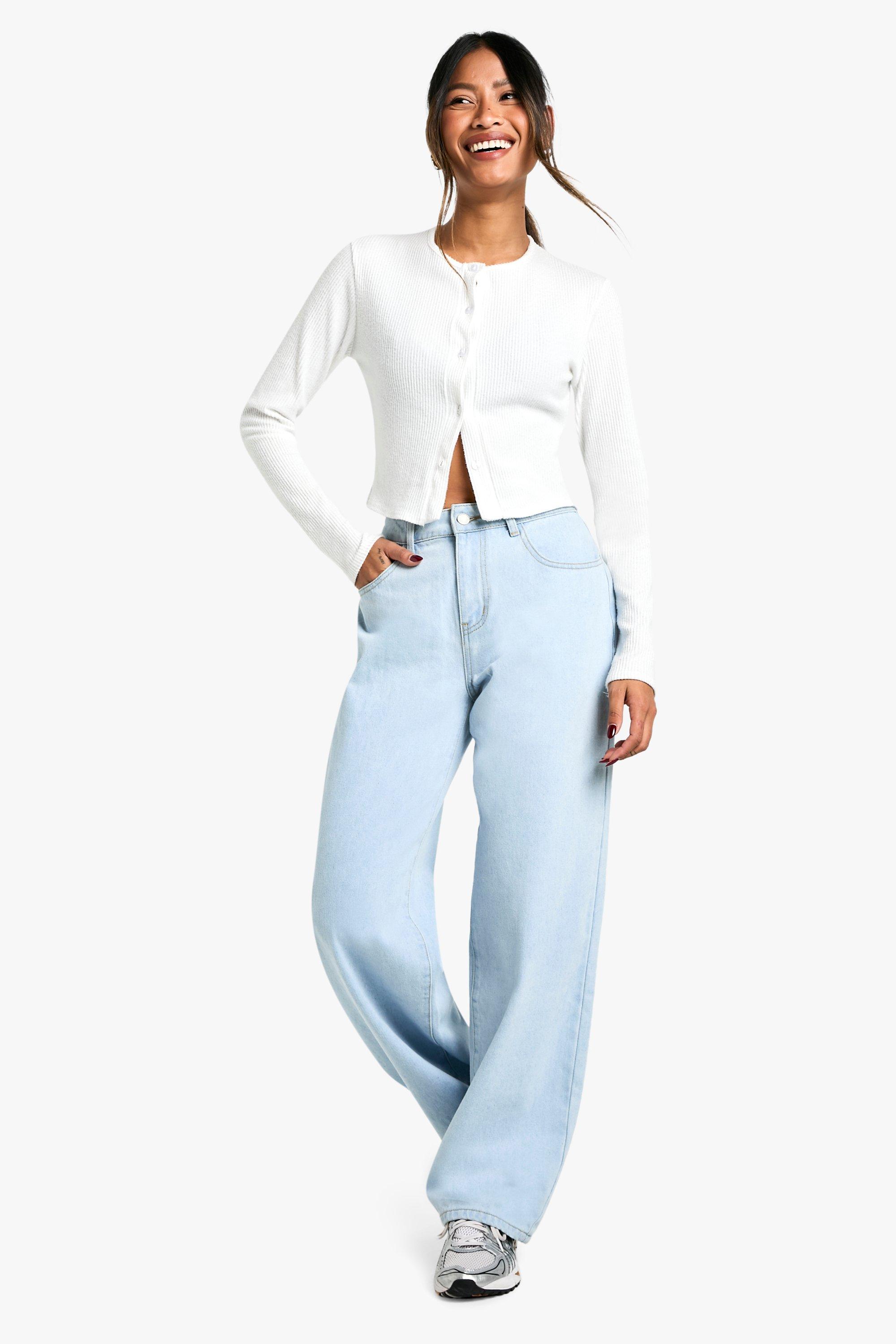 Boohoo Basic Baggy Boyfriend Jeans, Bleached Blue