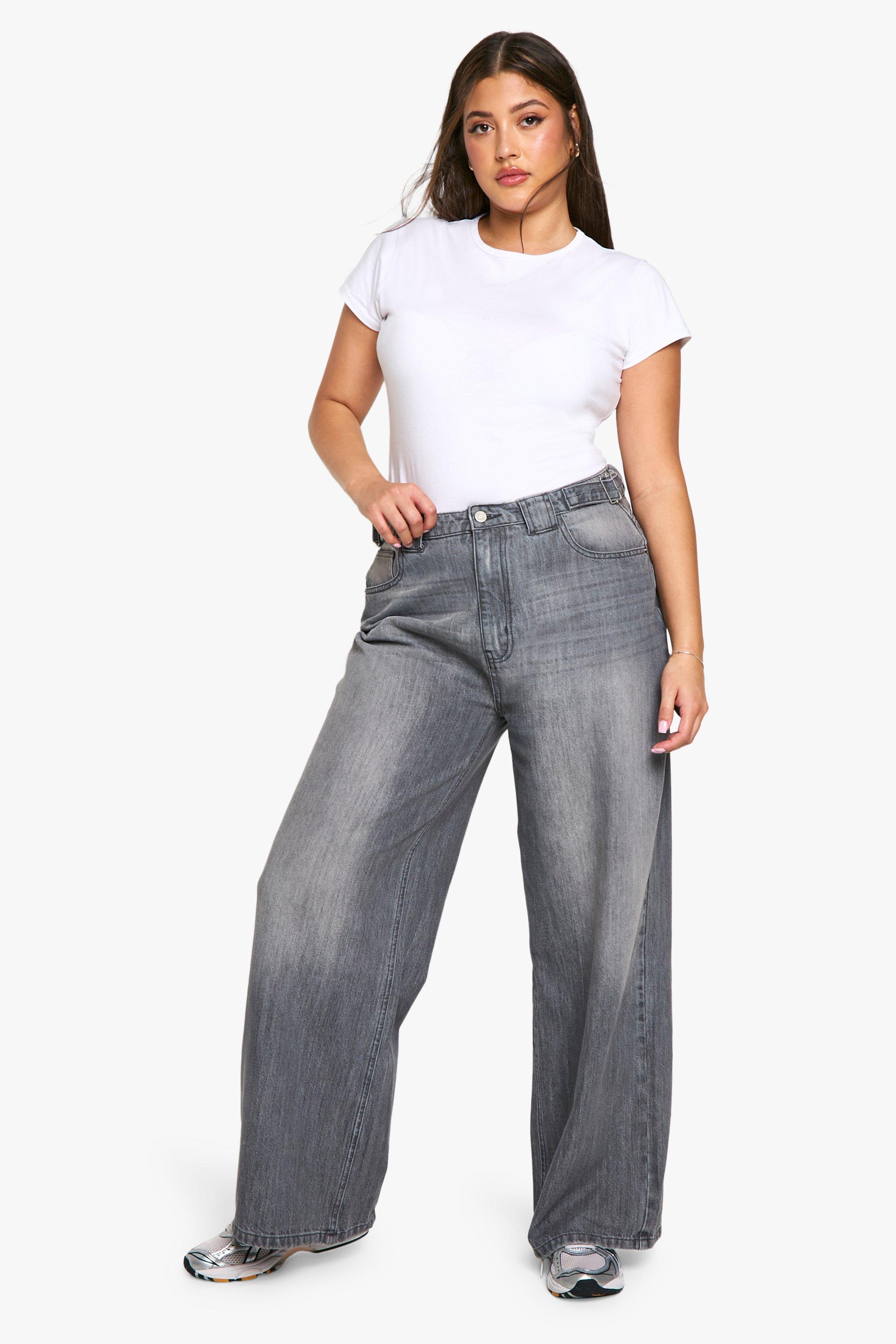 Boohoo Plus Carpenter Jeans, Grey