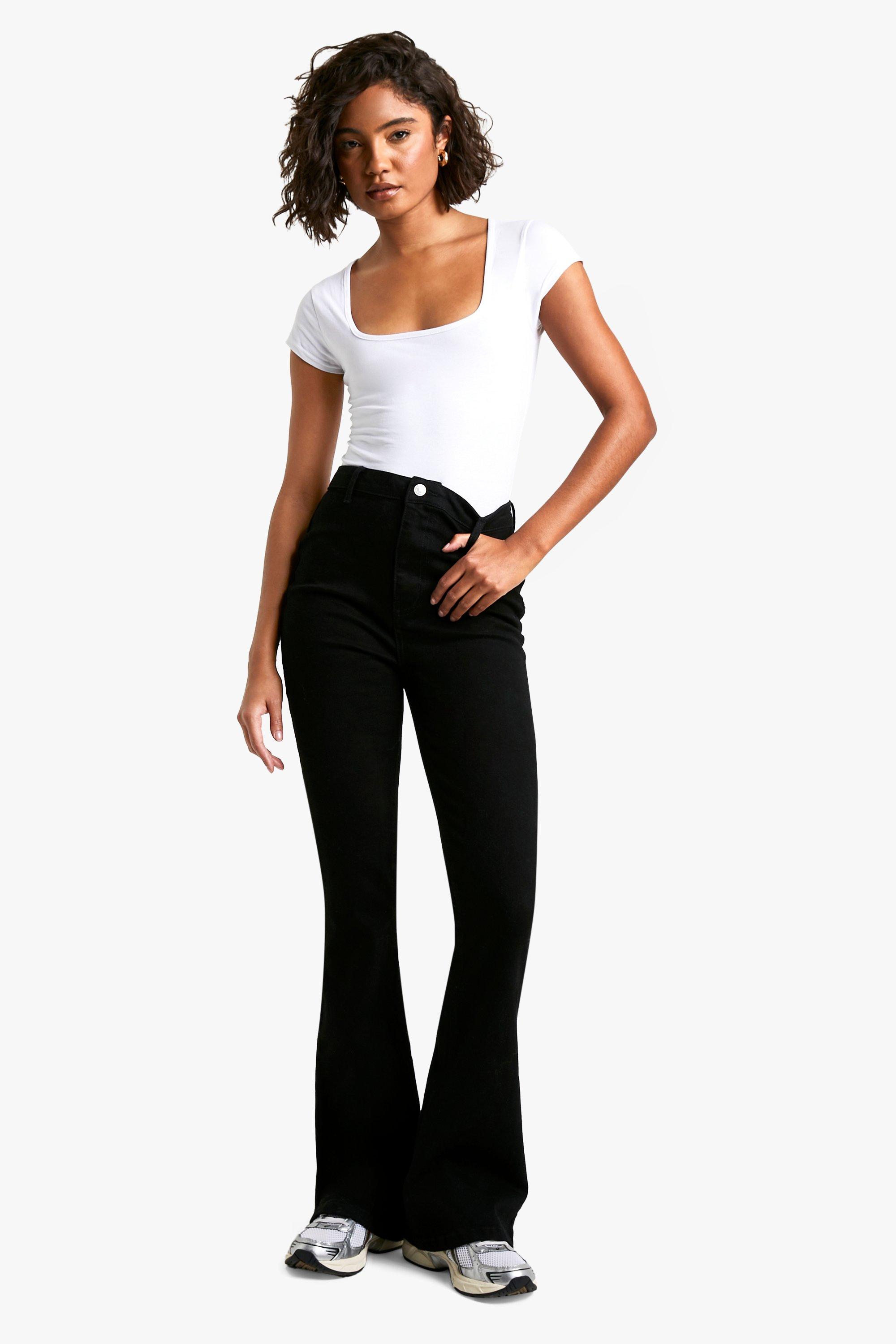 Boohoo Tall Flared Butt Shaper High Rise Skinny Jeans, Black