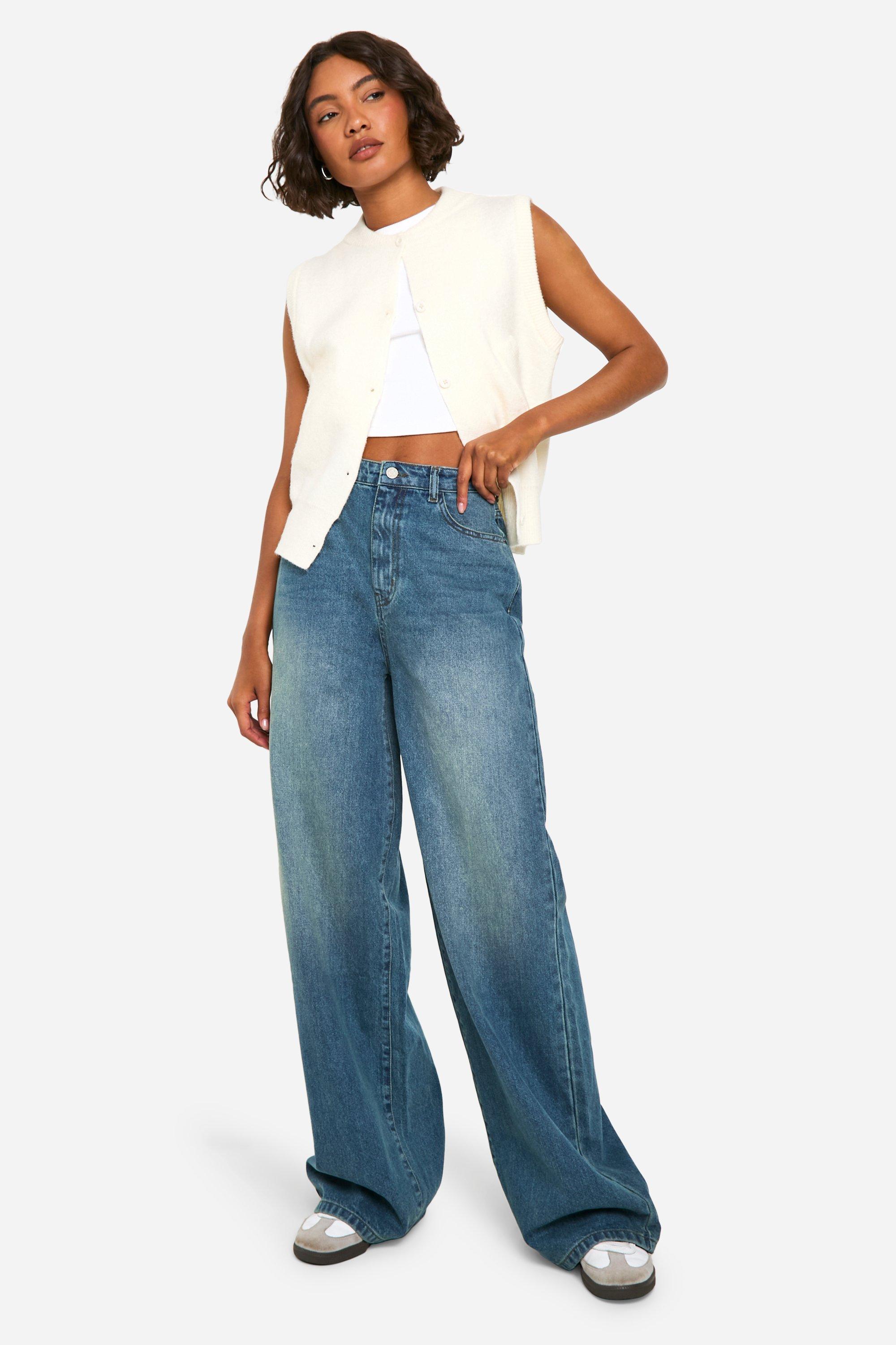 Boohoo The Tall Jeans Met Rechte Pijpen, Mid Blue