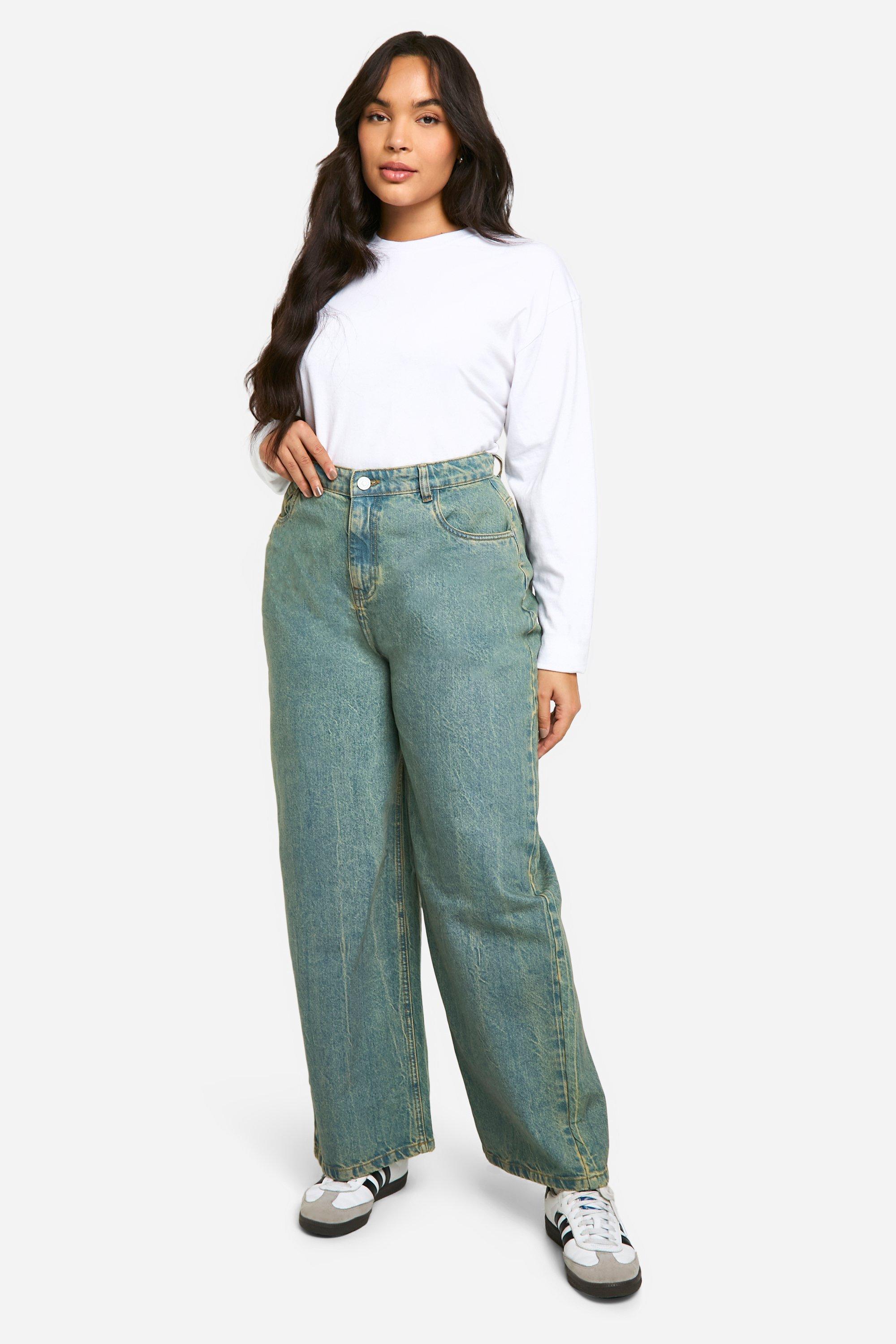 Boohoo Plus Basic Jeans Met Rechte Pijpen, Light Blue