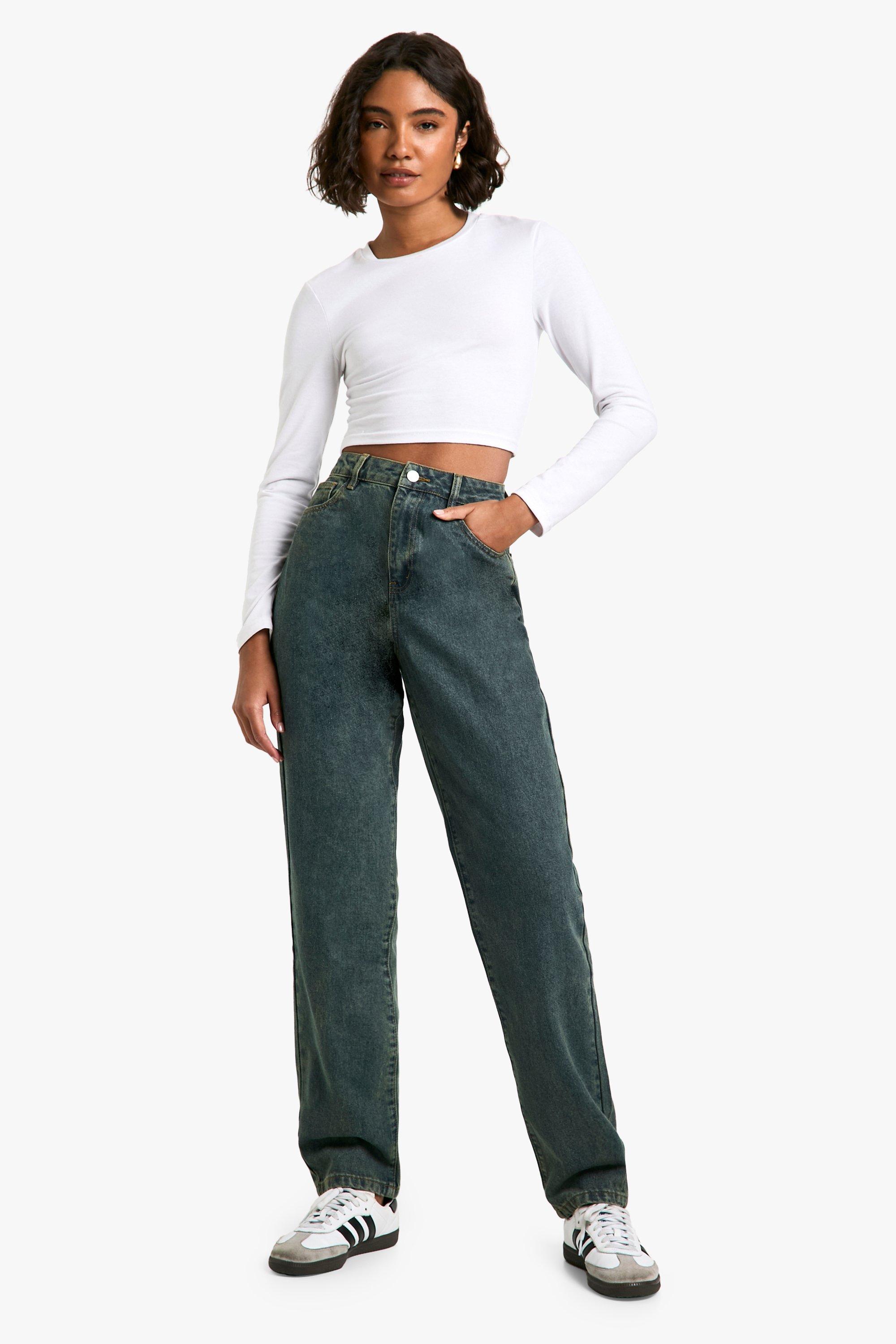 Boohoo Tall Basic 34 Inch Jeans Met Rechte Pijpen, Vintage Wash