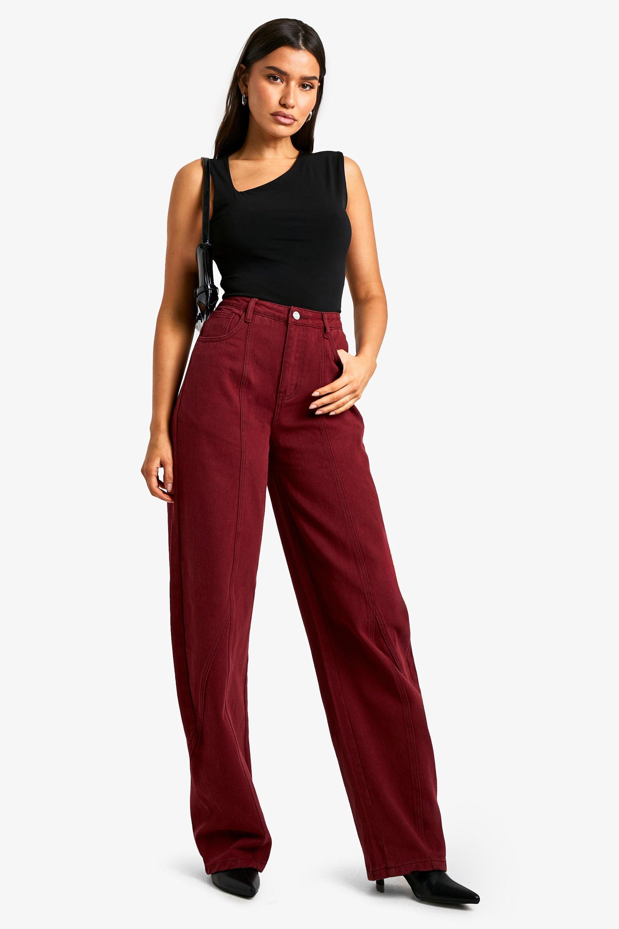 Boohoo Tall Kersen Wash Barrel Leg Jeans, Cherry