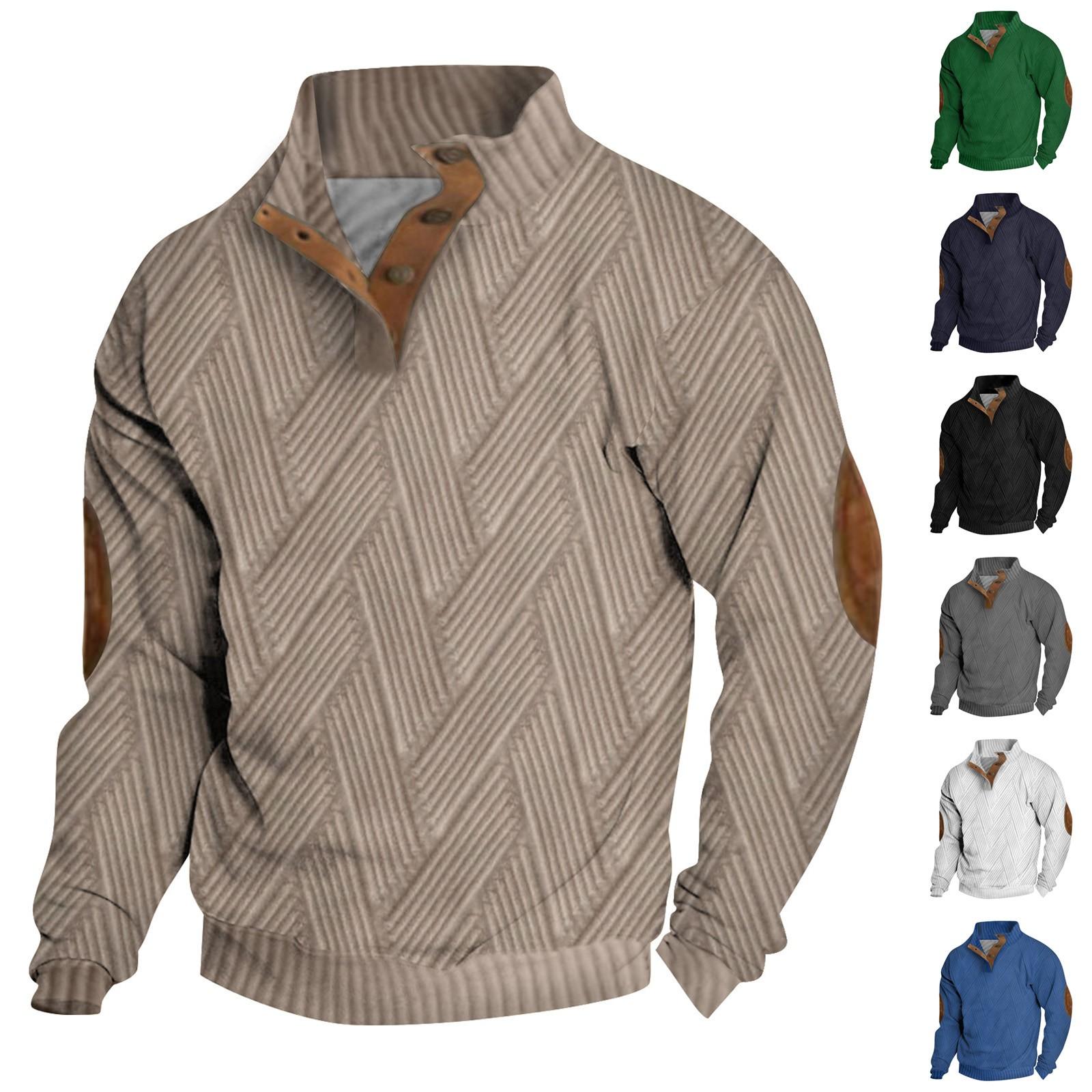 Zhiweihua Lente en herfst herensweatshirt met staande kraag is outdoor casual truien tops L zwart