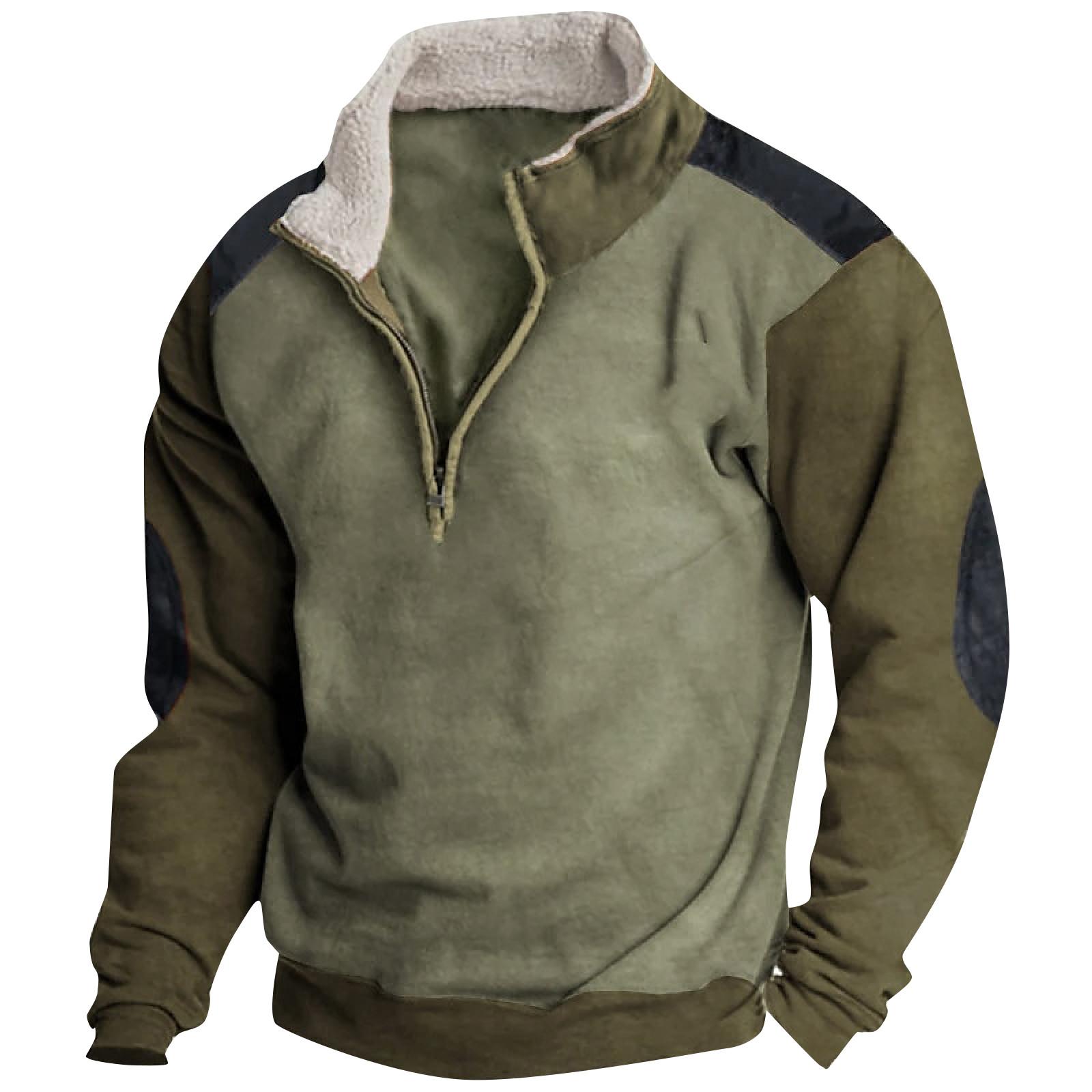 Bengxin Clothing Lente en herfst herensweatshirt met staande kraag is outdoor casual truien tops M grijze kleur