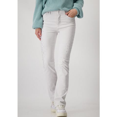 Monari Stretch jeans met glinstersteentjes