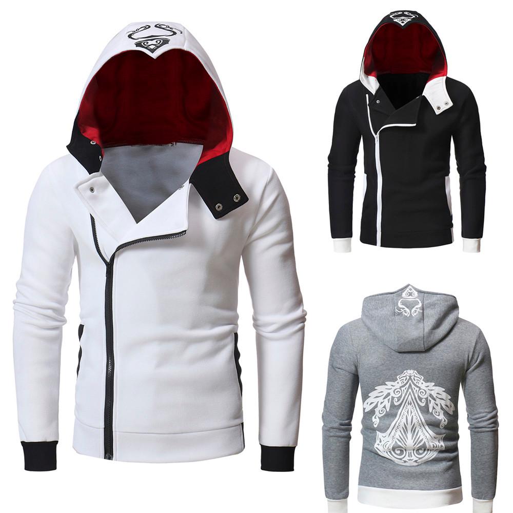 Challenge Heren herfst lange mouw bedrukte hoodie hooded sweatshirt top tee uitloper blouse L grijze kleur