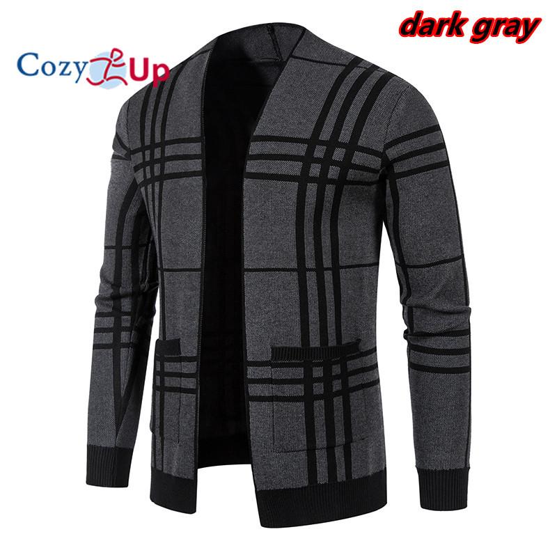 Cozy Up Cosy Up New Fashion Cardigan Heren Gebreide Winterjassen Business Casual Jassen Mannelijke Tops Man Jas M donkergrijze kleur