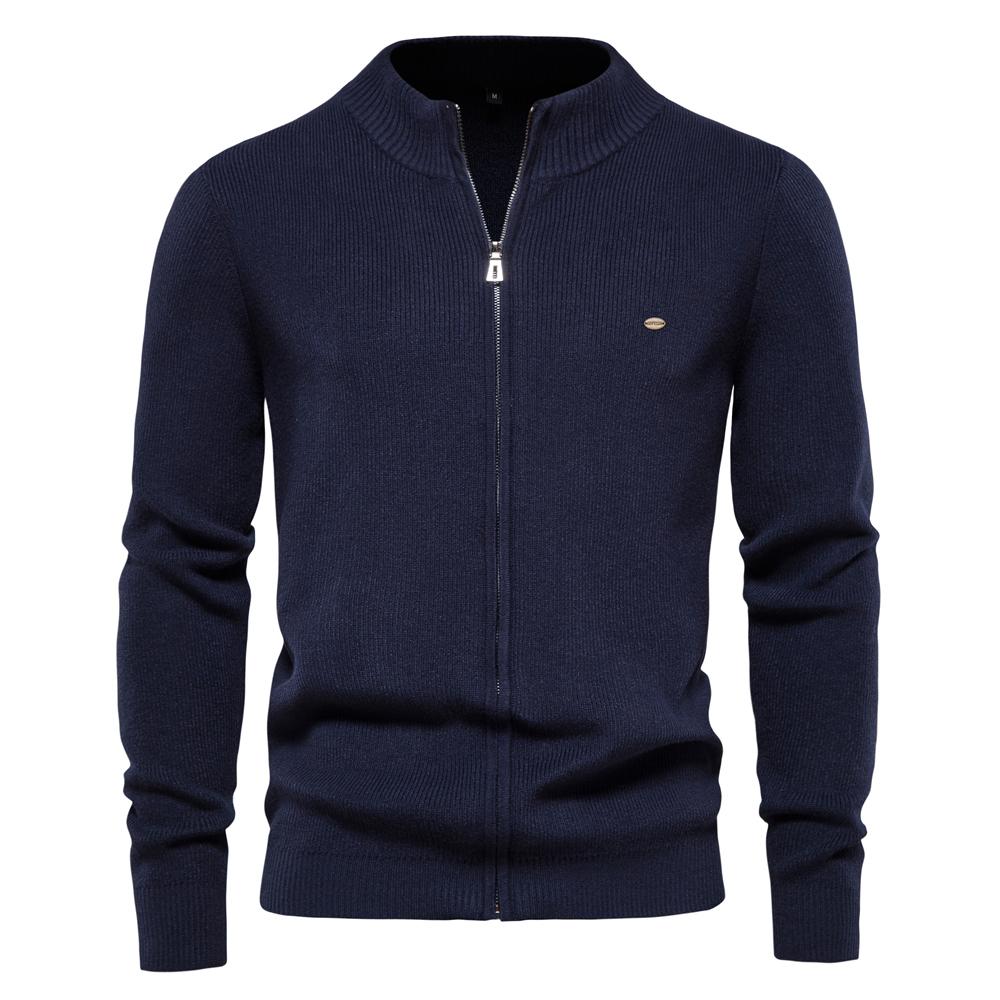 AIOPESON Men Fashion AIOPESON verdikken heren vest 2022 Nieuwe winter herfst effen kleur rits basic heren truien hoge kwaliteit gebreide vesten voor mannen kleding USA S 50-60 kg donkergrijze kleur