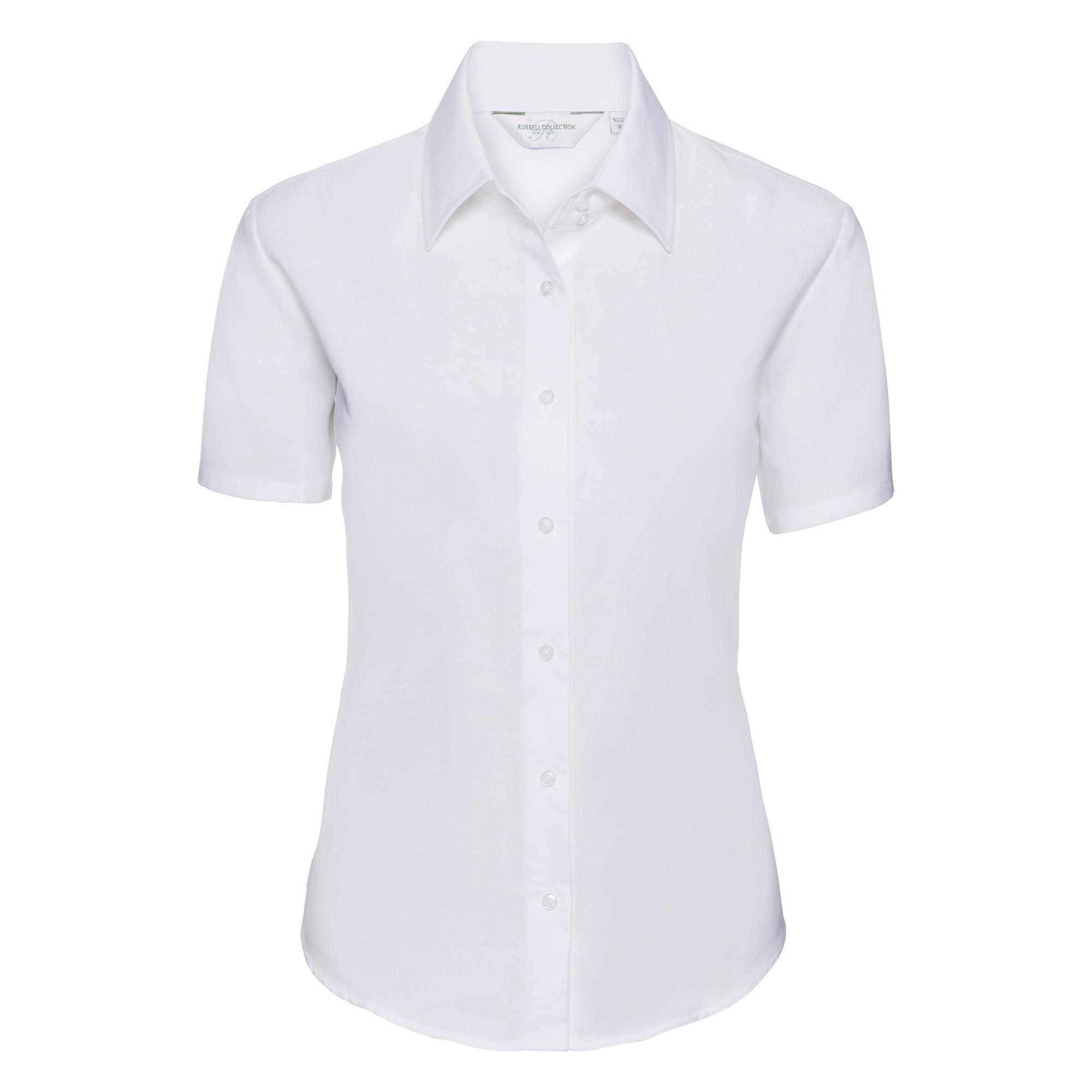 Russell Athletic Collectie dames korte mouw easy care oxford shirt