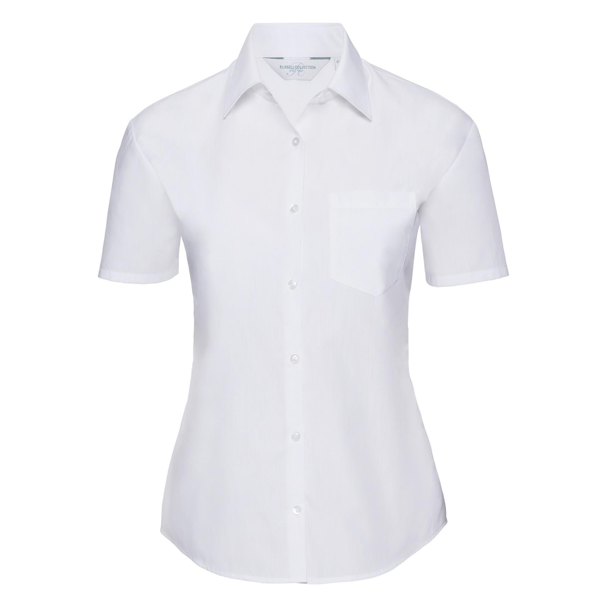 Russell Athletic Collectie dames korte mouwen poly-katoen easy care poplin shirt