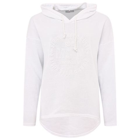 Zwillingsherz Hoodie Stempeldruck Moin Sweatshirt in used-look met capuchon en stempelprint