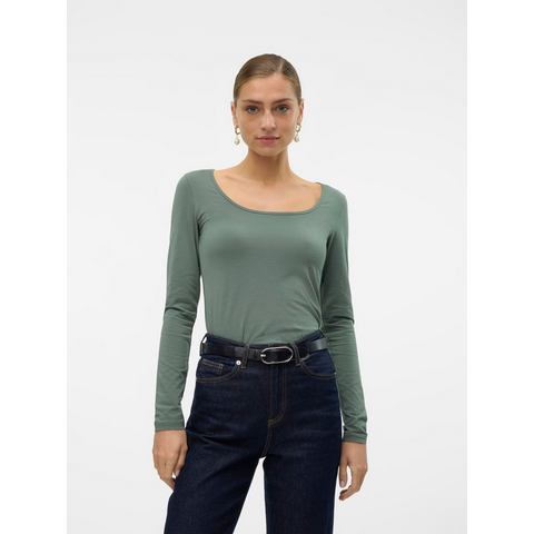 Vero Moda Shirt met lange mouwen VMLULU LS U-NECK TOP JRS GA NOOS