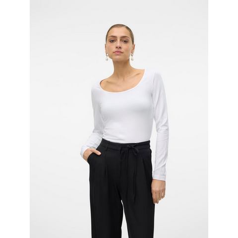 Vero Moda Shirt met lange mouwen VMLULU LS U-NECK TOP JRS GA NOOS