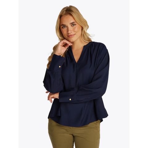 Tommy Hilfiger Curve Klassieke blouse CRV SOFT VIS V NECK LS BLOUSE