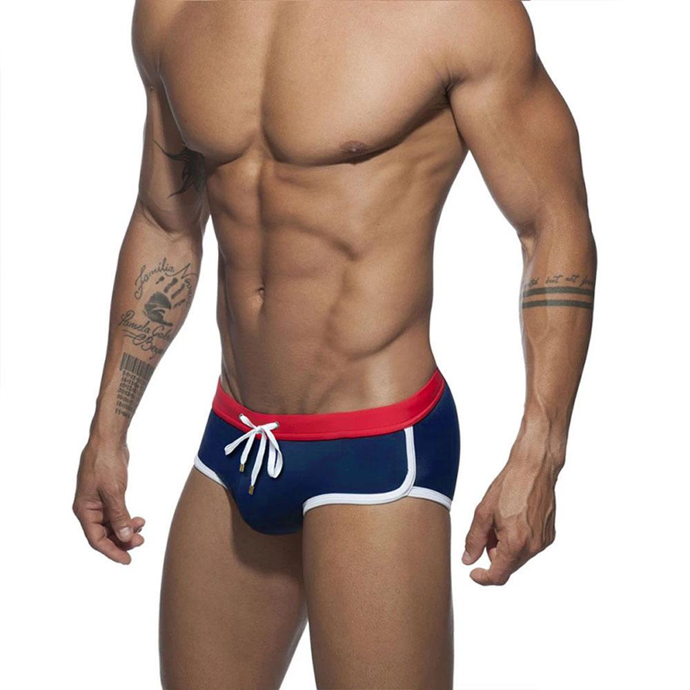 UXH Fashion Heren zwemslips Trunks Strakke pasvorm Sexy badmode Strandkleding Zonnen Surfen M zwart