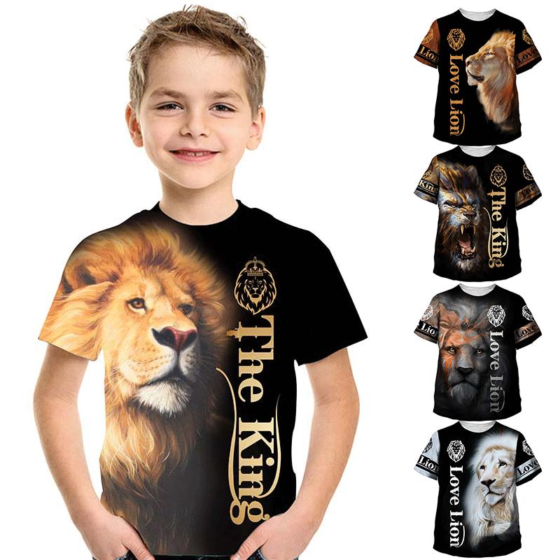 KG88YG Grappige eekhoorn kinderen 3D T-shirt print korte mouw zomer tops tees jongens en meisjes T-shirt 100 zwart