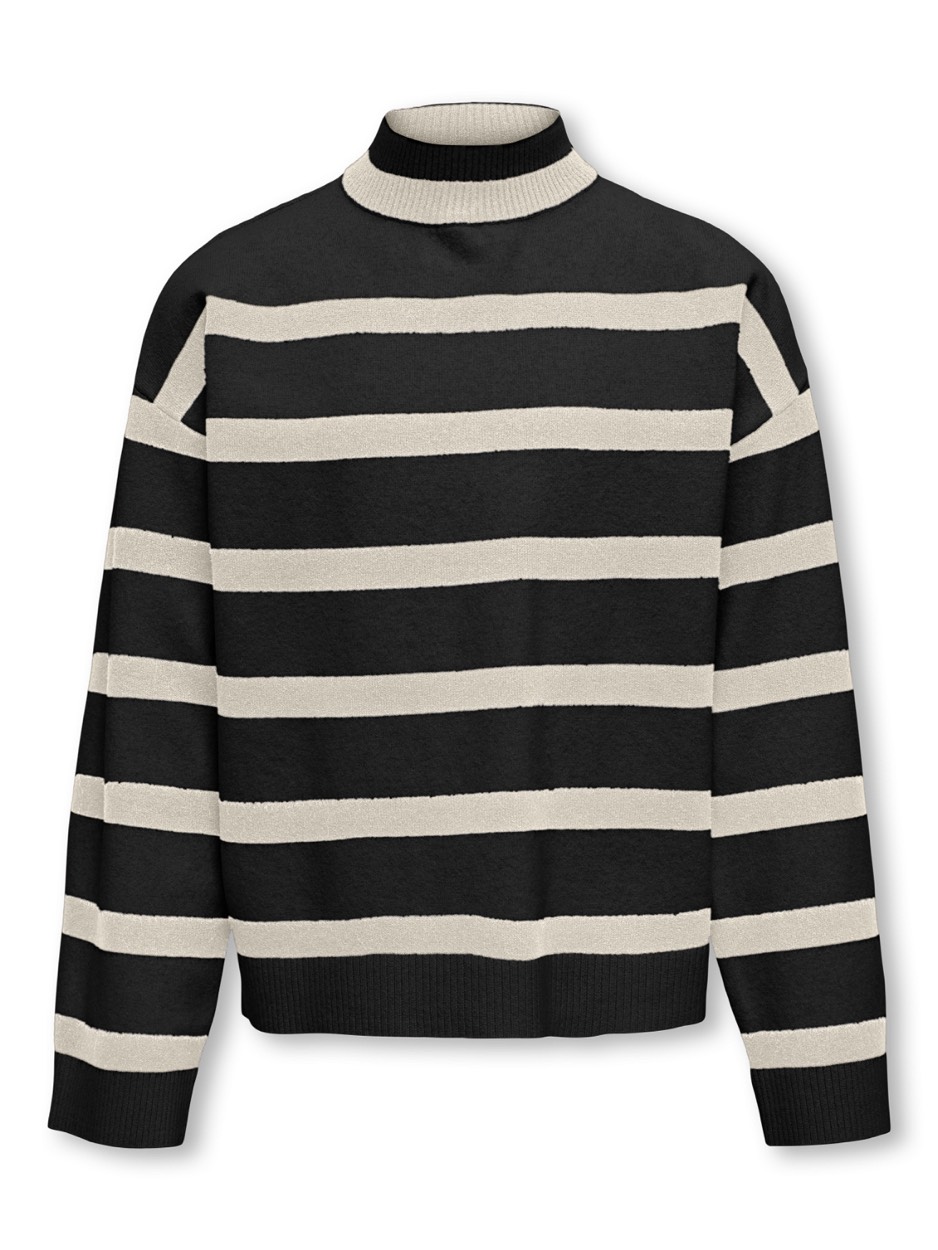 Only Kogama ls stripe loose highneck knt dessin