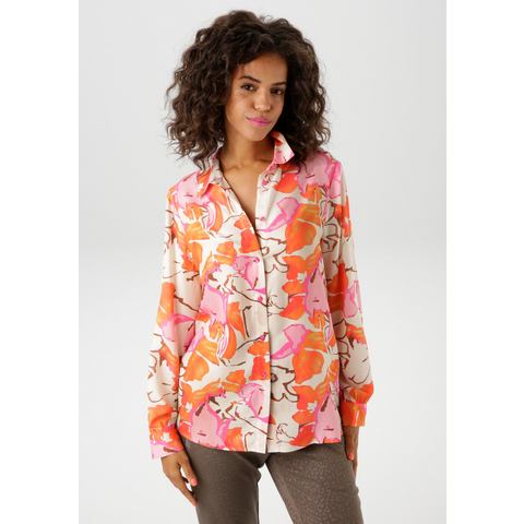 Aniston CASUAL Overhemdblouse met grootschalige, grafische bloemenprint - nieuwe collectie