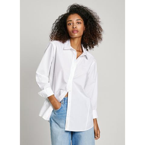 Pepe Jeans Overhemdblouse met ton-in-ton logo-borduursel op de borst