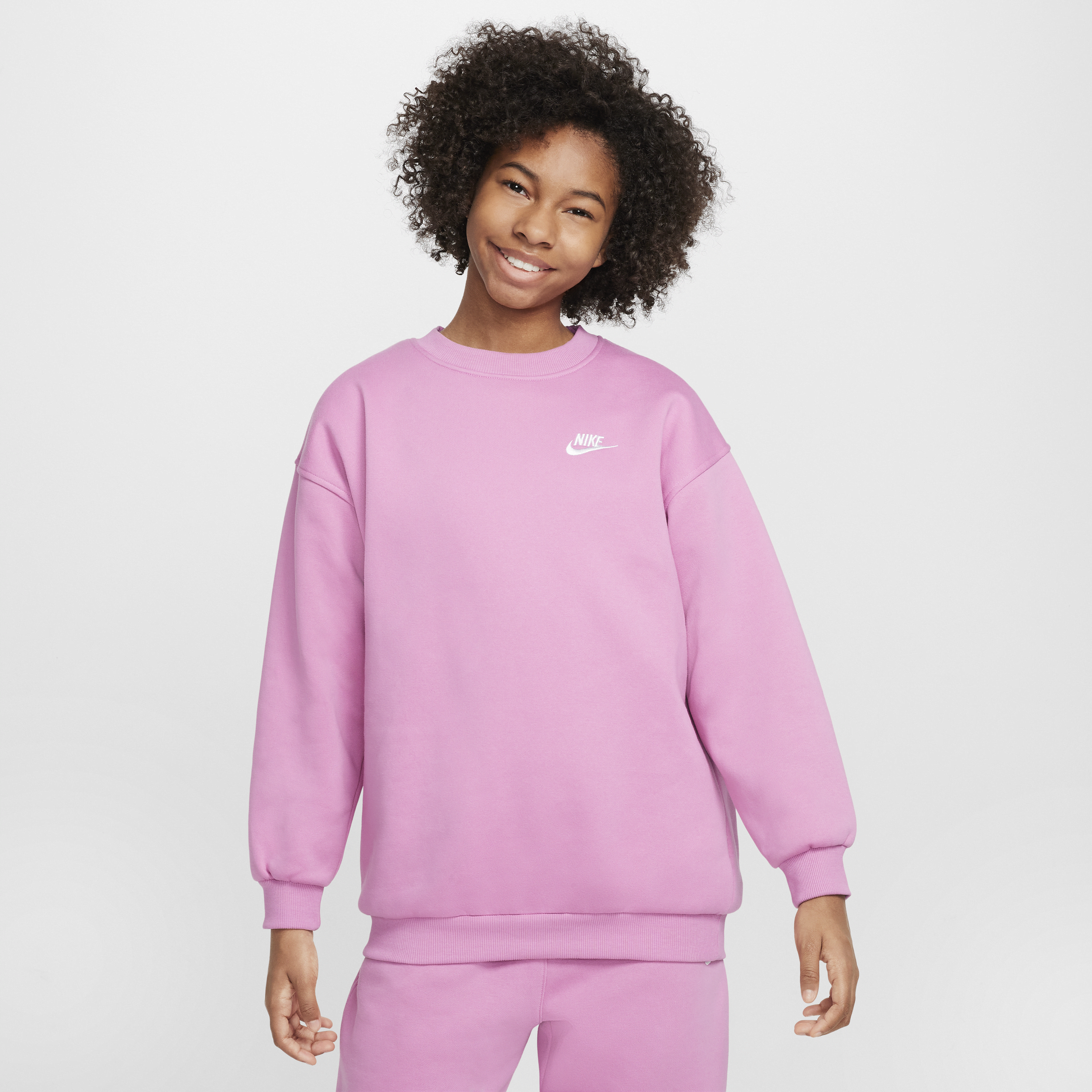 Nike Sportswear Club Fleece oversized sweatshirt voor kids - Roze