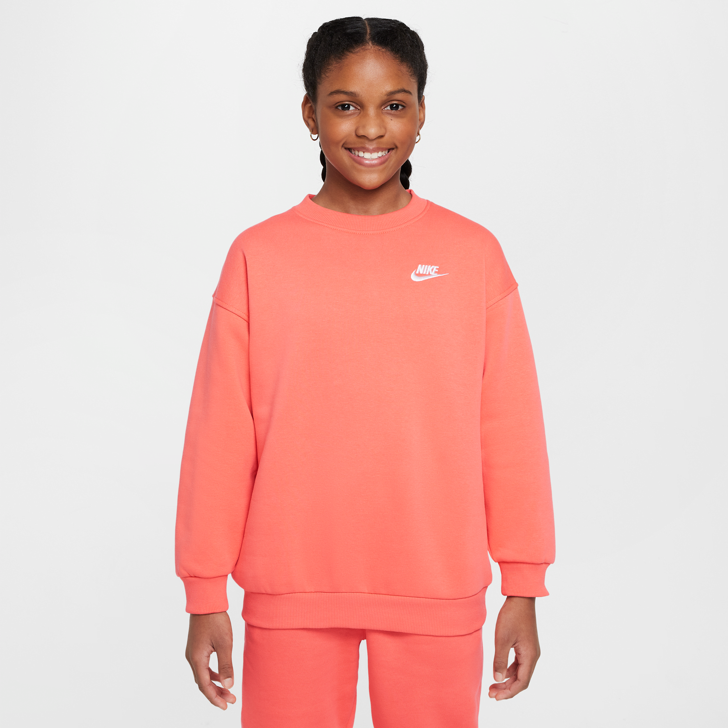 Nike Sportswear Club Fleece oversized sweatshirt voor kids - Oranje