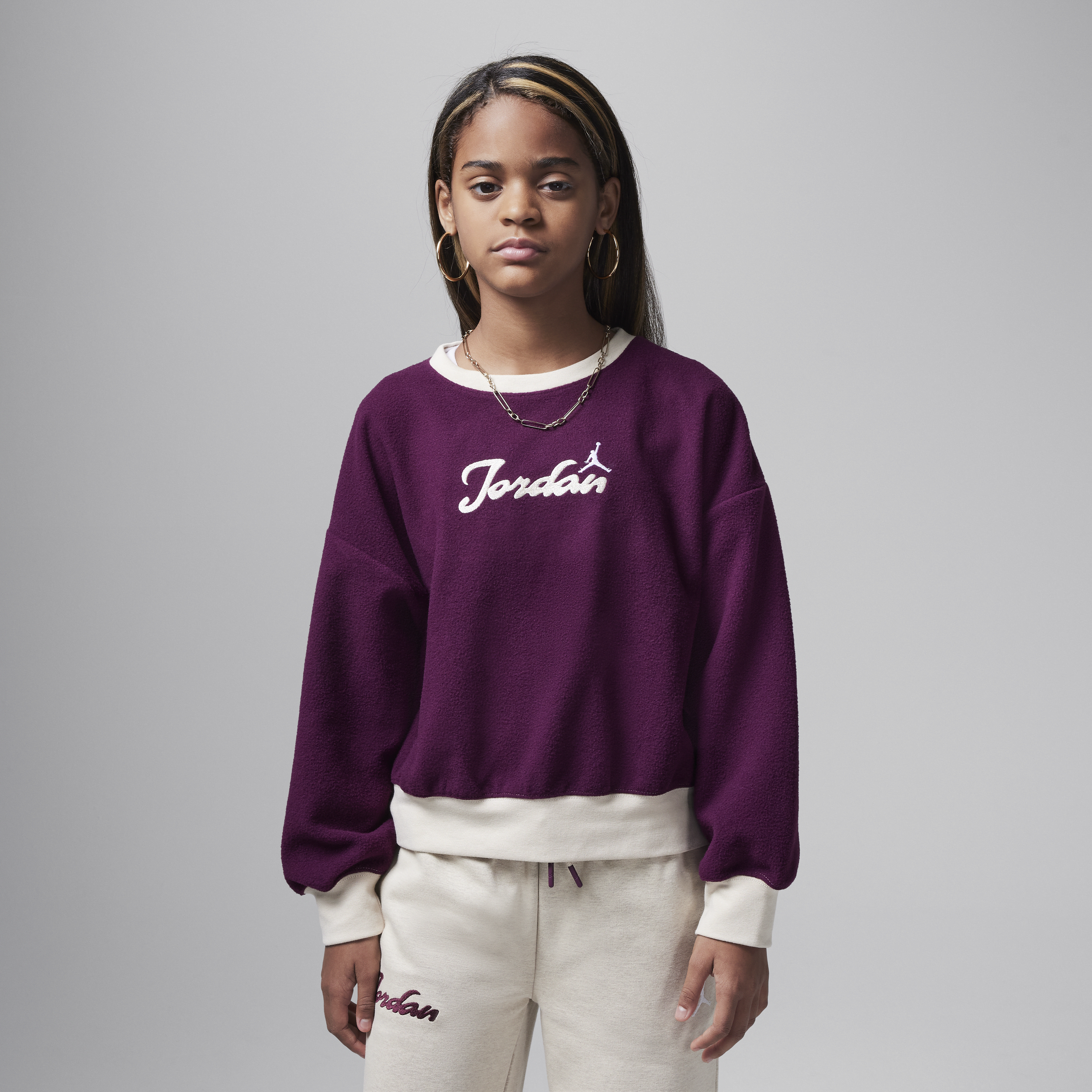 Jordan Meta-Enchantment warm shirt met ronde hals voor kids - Rood