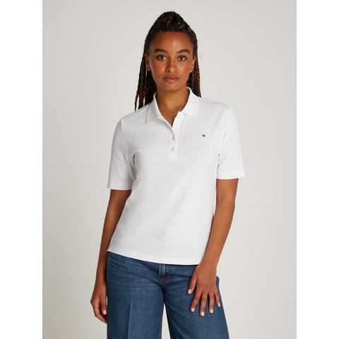 Tommy Hilfiger Poloshirt 1985 REG PIQUE POLO SS met logo-borduursel, met zijsplitten