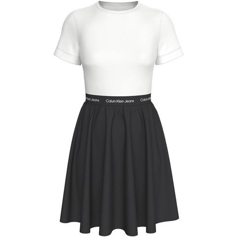 Calvin Klein Blousejurk LOGO ELASTIC SHORT SLEEVE DRESS