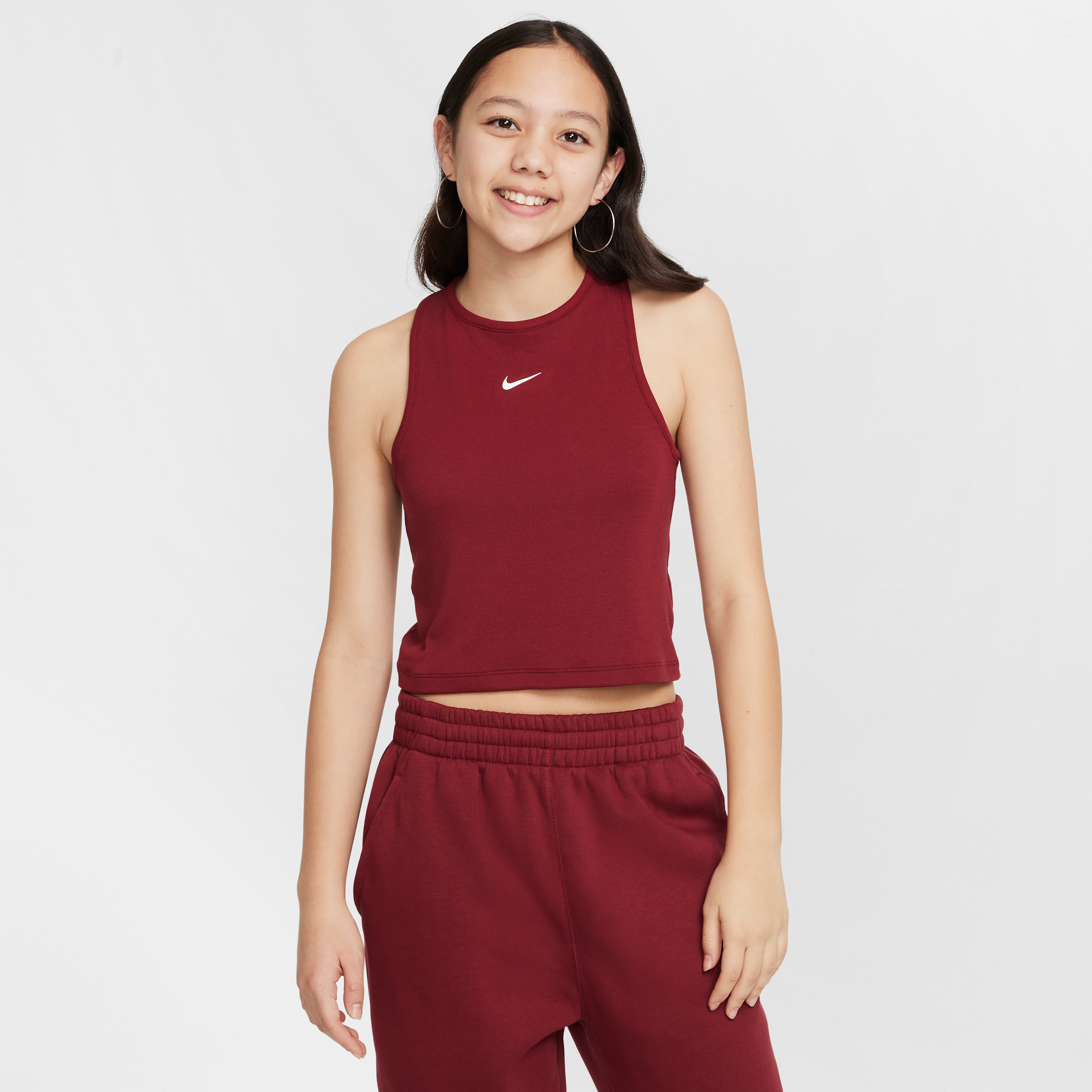 Nike Sportswear geribde tanktop voor meisjes - Rood