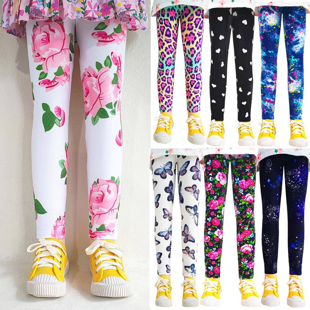 Taremid Kinderbroeken Lente Zomer Baby Meisjes Gedrukte Bloemleggings Kinderen Slanke Broek 100 wit