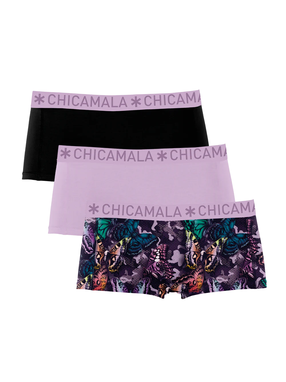 Muchachomalo Dames 3-pack boxershorts print/effen