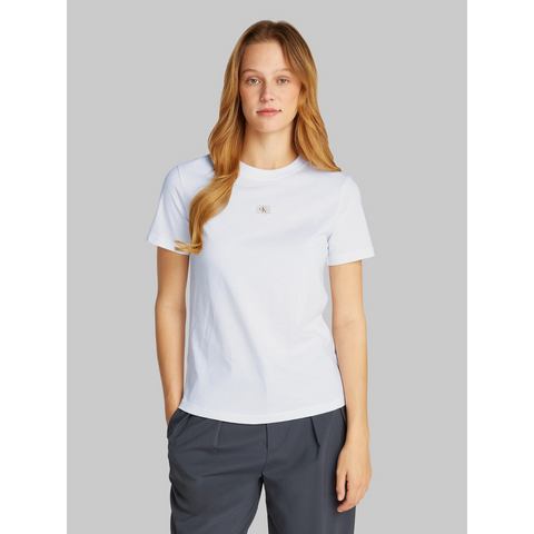 Calvin Klein Shirt met ronde hals WOVEN LABEL REGULAR JERSEY TEE